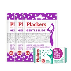 plackers 派樂絲 溫和滑動牙線 2.1cm 105入+旅行盒裝牙線 2.1cm 12入, 1套