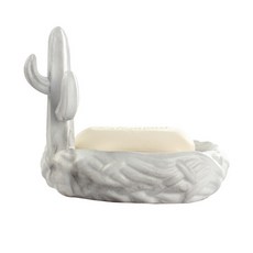 JHCompany 迷你仙人掌造型肥皂架, 白色, 1個