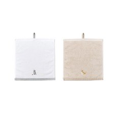 ssueim 圖案刺繡廚房抹布 2入組, 貓，芝, 1套