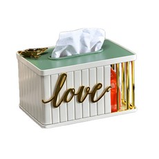 JHCompany豪華金色文字衛生紙盒, 白色的, 1個