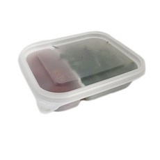 迷你方形塑膠餐盒 2格, 1入, 100個