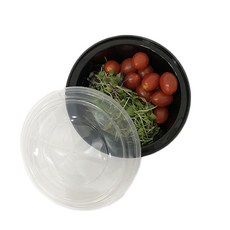 Tina野餐圓形微波爐耐熱容器 黑色 850ml, 100個, 1件