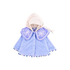 LILFANT Disney Frozen 2 Elsa Fluffy Solid Hooded Cloak 110, 天藍色