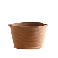 에이홉 간편한 면사 빨래 바구니 L, 연브라운, 1개