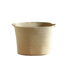 에이홉 간편한 면사 빨래 바구니 L, 베이지, 1개