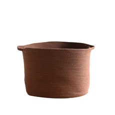 에이홉 간편한 면사 빨래 바구니 L, 진브라운, 1개