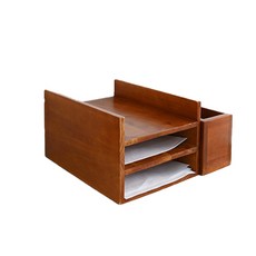 바네스데코 원목 서류함, 내추럴, 3단