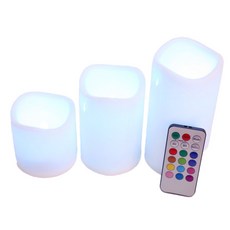 LED遙控型蠟燭, 白色, 3個
