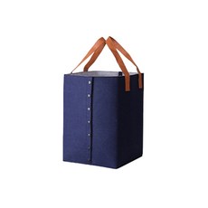 올나인 접이식 펠트 빨래 바구니 M, 네이비, 1개