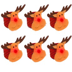 Stupid LED發光魯道夫玩偶手環, 混合色, 6個