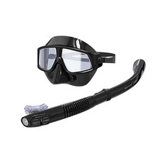 適合水上專業人士的高級自由潛水浮潛套組, 全黑