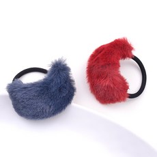 메르시밴드 여아용 사각밍크 슈슈 머리끈 2종 세트