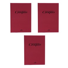 하드커버 크로키북 양장 적색 105g, B6, 3개