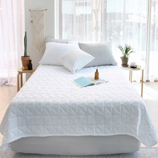 M C Bedding 素色簡約風床墊毯, 白色的