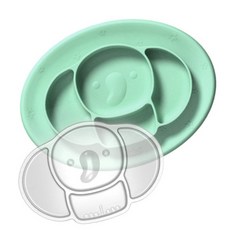 Anjou吸附大象盤+蓋子, 薄荷綠, 餐盤+蓋子