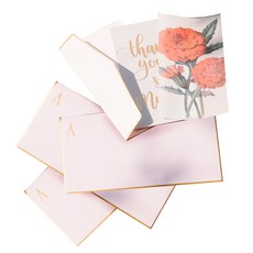 ASPASIA 豪華零錢袋4p+康乃馨化妝紙卡4p+感謝卡4p, 粉色的, 1套