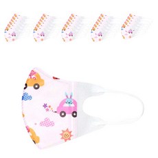 러블리앙즈 3D 입체 초소형 C2 유아마스크, 10개입, 3개, 자동차 핑크