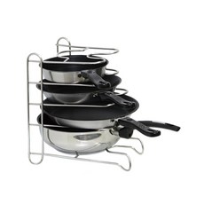 5層不鏽鋼平底鍋收納架, 單色, 五段