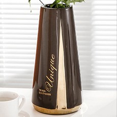 JHCompany金色邊框字樣亮點花瓶, 咖啡