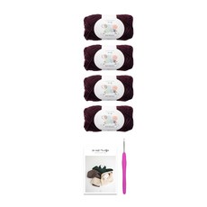 모스 스티치 네키 머플러 DIY 패키지 + 코바늘 랜덤발송, 1세트, 258 딥와인