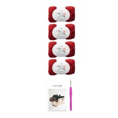 모스 스티치 네키 머플러 DIY 패키지 + 코바늘 랜덤발송, 1세트, 247 버건디