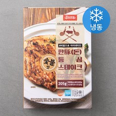 맛있는테이블 한돈 숯불맛 등심 스테이크 + 소스 5g (냉동), 205g, 1개