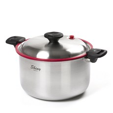 QUEEN SENSE 電磁爐適用雙耳5層304不鏽鋼真空壓力鍋, 混色, 28cm