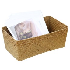 Gongganane 小號長方形藤編籃 XL 33 x 19 x 12cm, 自然色, 1個