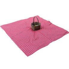 Derhappy 格子紅色雙面防水野餐墊, 混合色