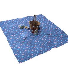 Derhappy 恐龍海軍藍雙面防水野餐墊, 混合色