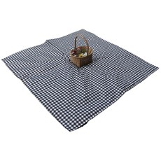 Derhappy 格紋黑色雙面防水野餐墊, 混搭色