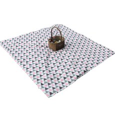 Derhappy 北歐三角 淡粉紅色 雙面 防水 野餐墊, 混合色