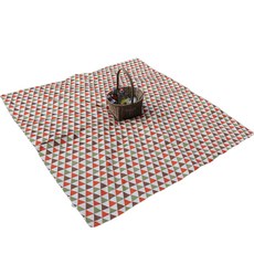 Derhappy 北歐三角橘色雙面防水野餐墊, 混色