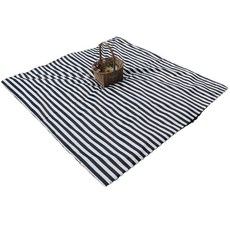 Derhappy 條紋黑色雙面防水野餐墊, 混合色