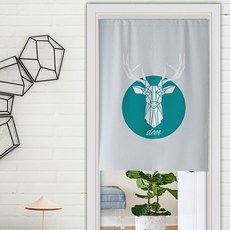 Vinterior 綠藍拼色遮光門簾 一體式, 01