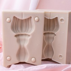 ANGLE THING 女王鬱金香燭台雙面立體矽膠模具, 單一顏色