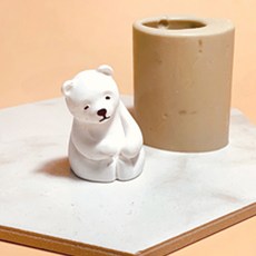 ANGLE THING 打瞌睡北極熊立體1孔矽膠模具 2入, 單一顏色