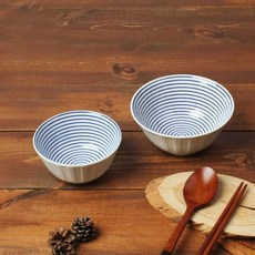 線條款湯碗 2人組, 波紋, 飯碗 2入+大碗 2入