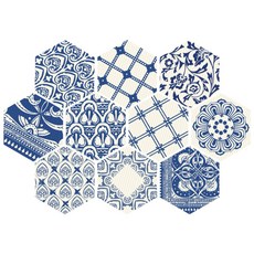 올나인 육각형 타일 스티커 10종 세트, 01