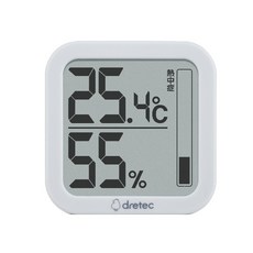 DRETEC 溫濕度計 O-402, 象牙白, 1入