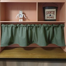 Designsall棉質亞麻多功能窗簾, 復古綠色