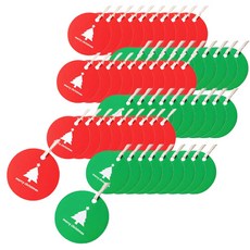 大豆之愛聖誕絲帶裝飾標籤 2 x 200p 套組, 紅色, 綠色, 1套