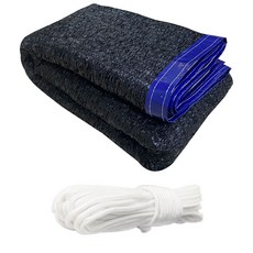 UV 옥상 햇빛차단 그늘 텐트 천막 타프 차광막 2면봉제 2m x 8m + 로프 10m, 흑색(차광막), 흰색(로프), 1세트