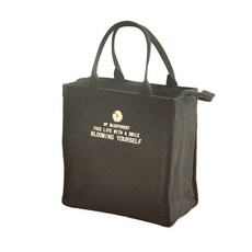 JHCompany 심플 컬러 레터링 보냉가방, 블랙