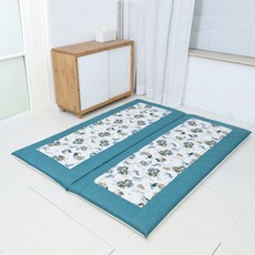 우정플러스 사계절 요솜 보료 토퍼 매트 + 보관용 가방, 그린