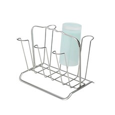 4BNK 簡約杯子瀝水架, 銀色, 1個