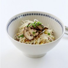 圓點線條陶瓷烏龍麵碗, 白色的, 2個