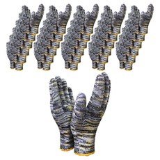 장갑이네 도트 두꺼운 XL 특대 작업용 장갑 오버로크 손목올풀림방지 색사장갑, 혼합색상, 100세트