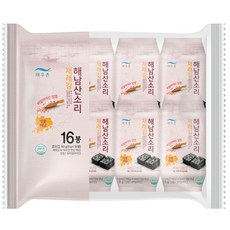 해우촌 해남 산소리 도시락 재래 조미김, 5g, 16개