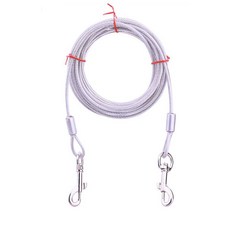 大型犬長鋼絲牽繩, 白色, 1個